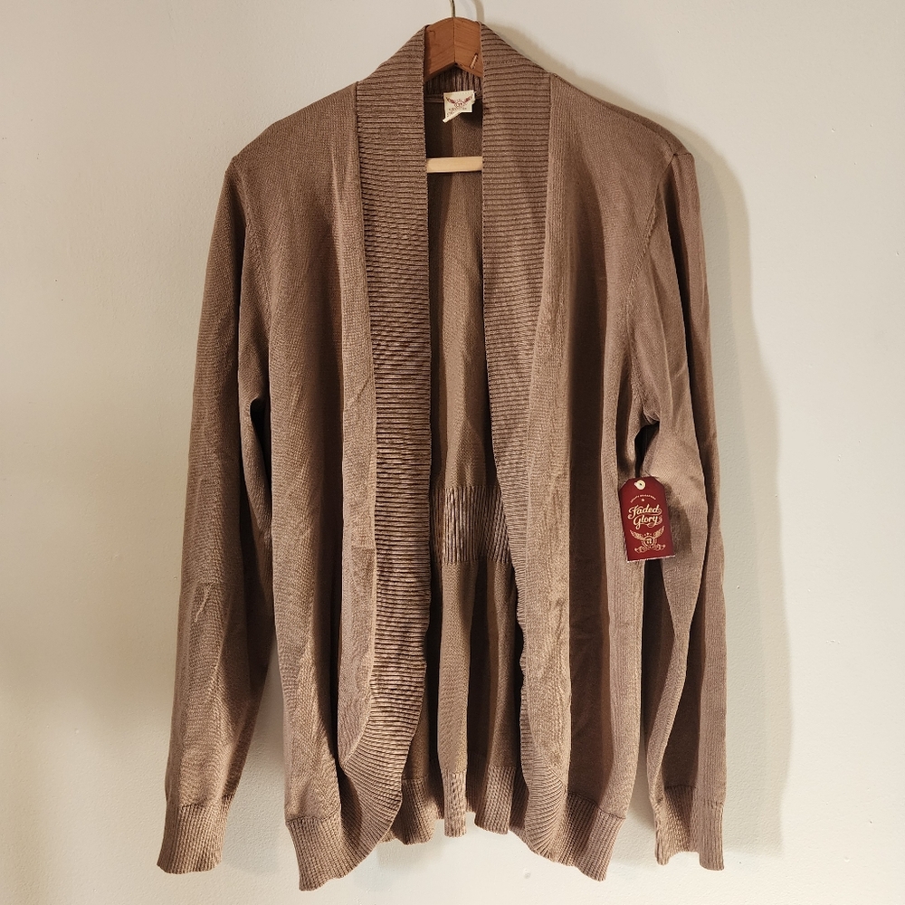 Elegant Taupe Knit CardiganFaded Glory Womens XL Sweater New With Tags